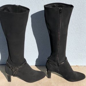 Alex Marie Stiletto Microsuede Tall Black Boots